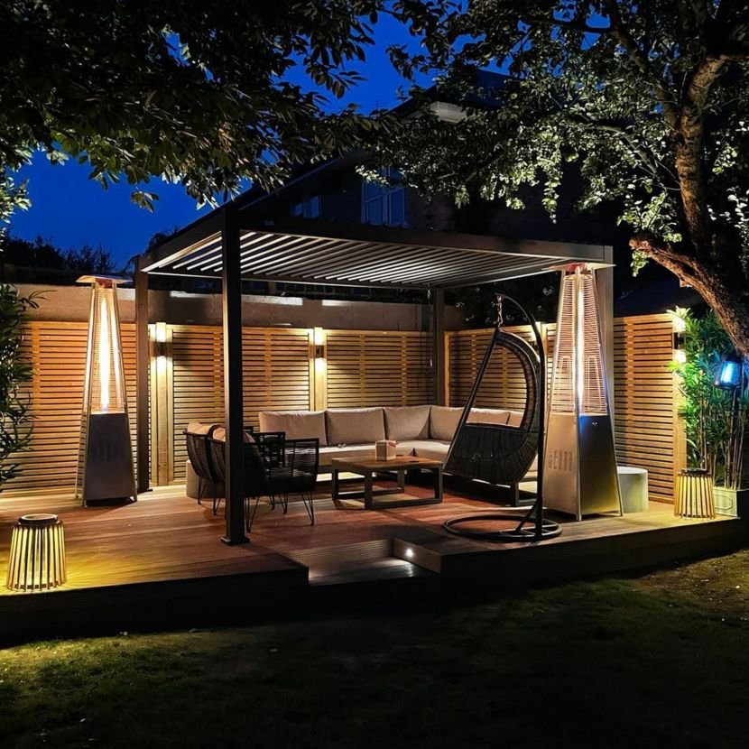 NOVA TITAN Rectangular Aluminium Louvered Pergola 4m x 3m Grey