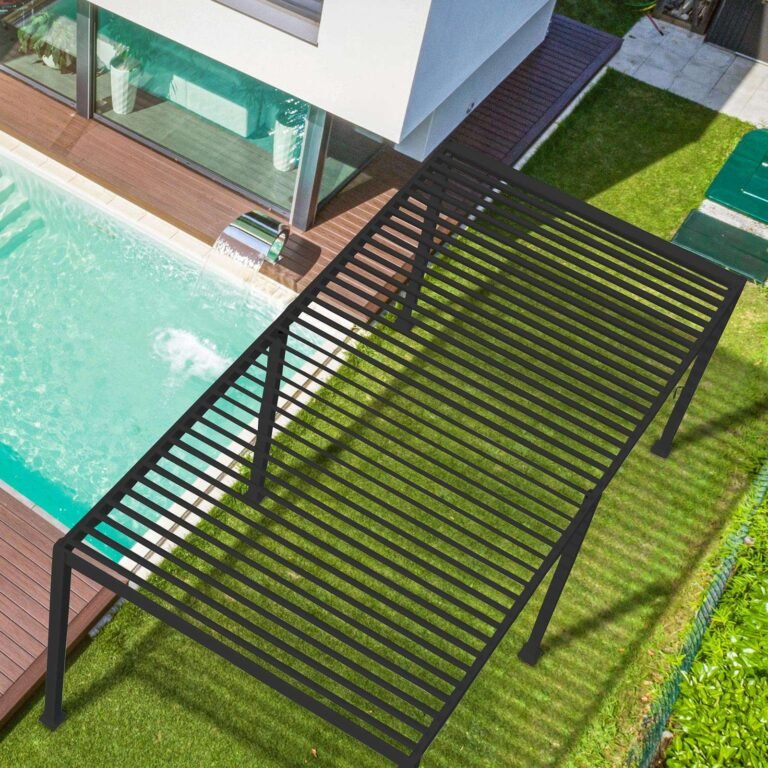 NOVA TITAN Rectangular Aluminium Louvered Pergola 6m x 3m Grey