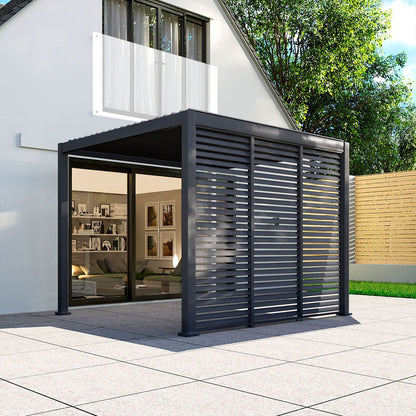 NOVA TITAN Rectangular Aluminium Louvered Pergola 4m x 3.6m Grey