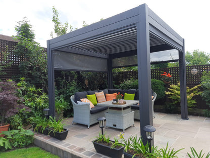 NOVA TITAN Square Aluminium Louvered Pergola 3m x 3m Grey
