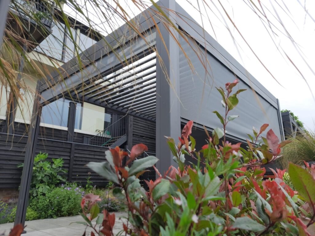 NOVA TITAN Rectangular Aluminium Louvered Pergola 4m x 3m Grey