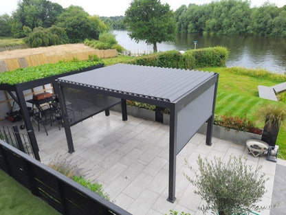 NOVA TITAN Rectangular Aluminium Louvered Pergola 4m x 3m Grey