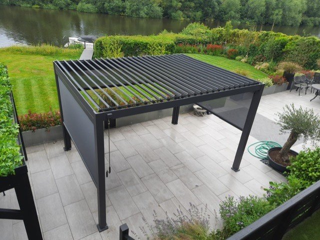 NOVA TITAN Rectangular Aluminium Louvered Pergola 4m x 3m Grey