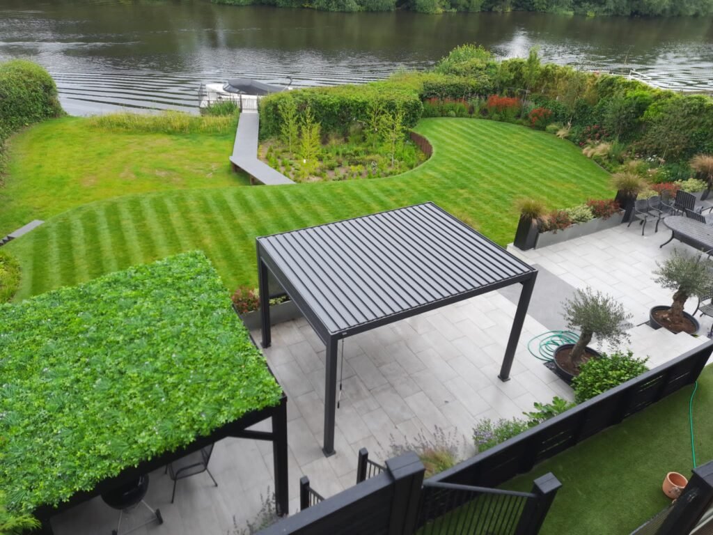 NOVA TITAN Rectangular Aluminium Louvered Pergola 4m x 3m Grey