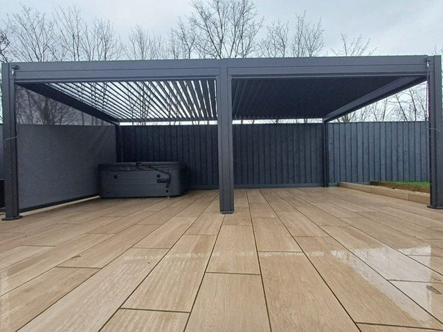 NOVA TITAN Rectangular Aluminium Louvered Pergola 7.2m x 3.6m Grey