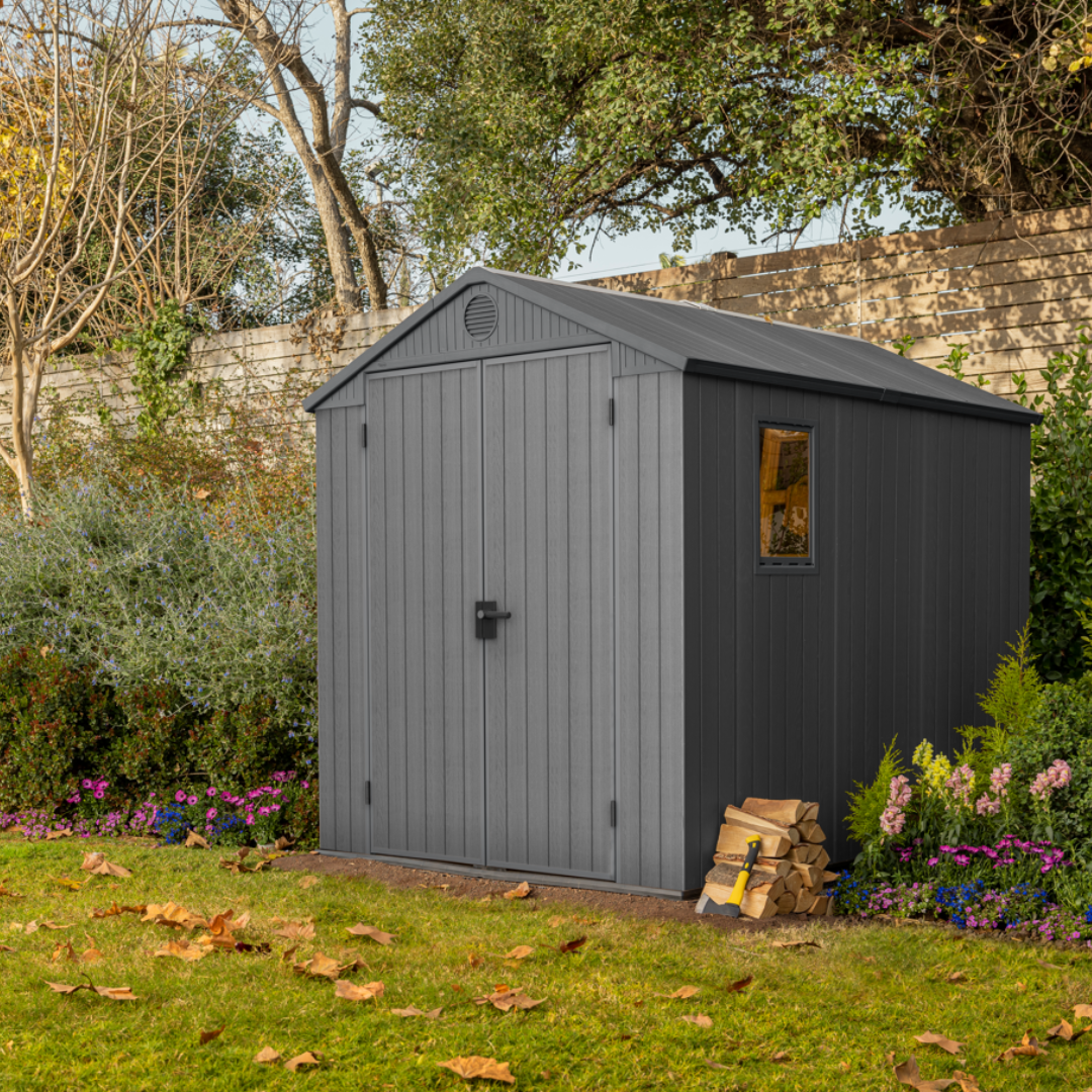 Darwin Rectangular Evotech Composite Garden Shed 1.9m x 2.4m Grey