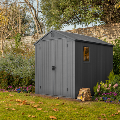 Darwin Rectangular Evotech Composite Garden Shed 1.9m x 2.4m Grey