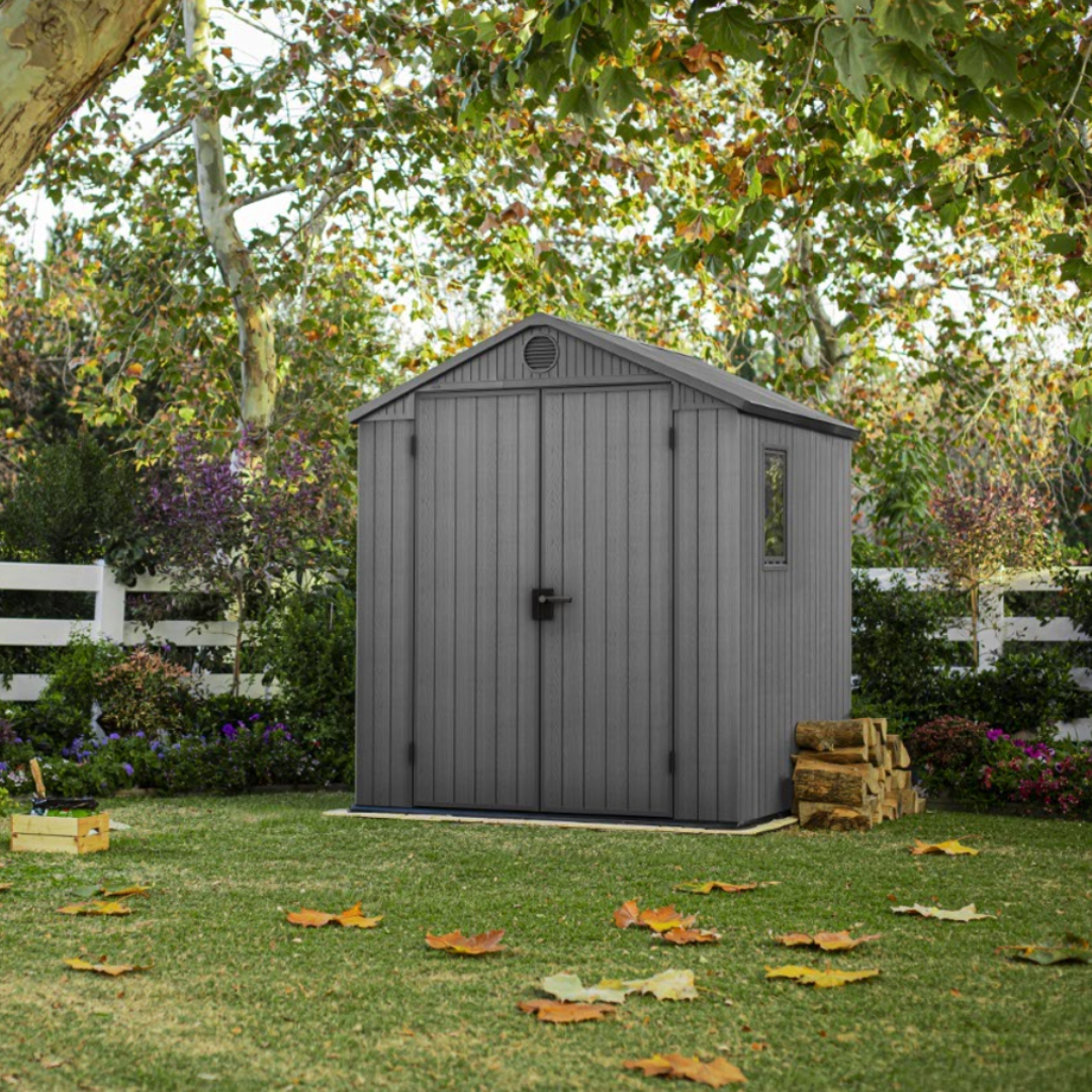 Darwin Square Evotech Composite Garden Shed 1.9m x 1.8m Grey