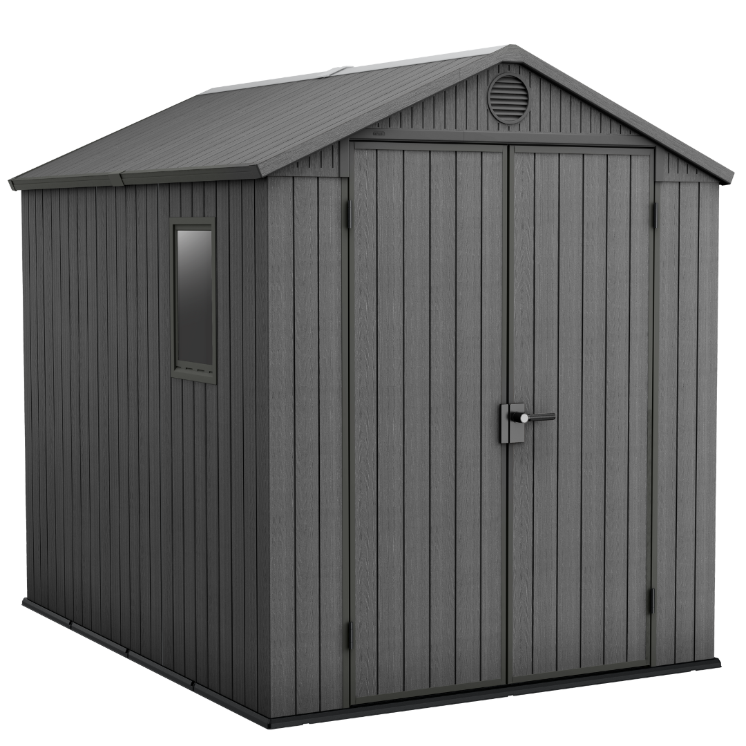 Darwin Rectangular Evotech Composite Garden Shed 1.9m x 2.4m Grey