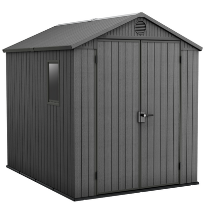 Darwin Rectangular Evotech Composite Garden Shed 1.9m x 2.4m Grey