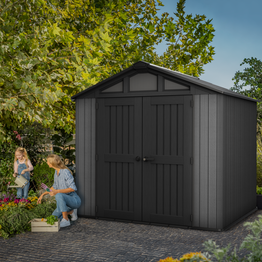 Stronghold Square Evotech Composite Garden Shed 2.5m x 2.3m Grey