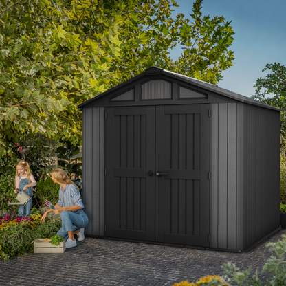 Stronghold Square Evotech Composite Garden Shed 2.5m x 2.3m Grey