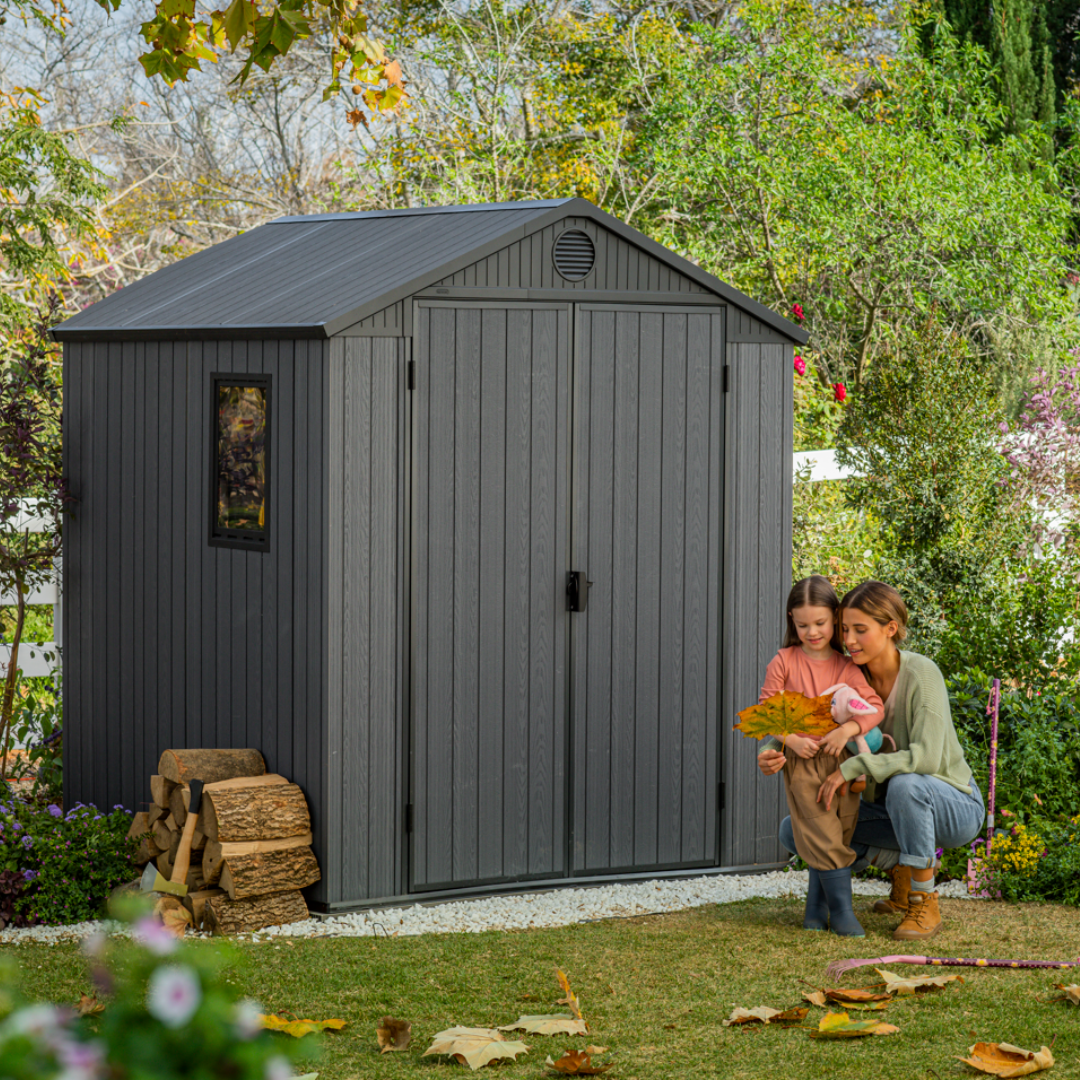 Darwin Square Evotech Composite Garden Shed 1.9m x 1.8m Grey