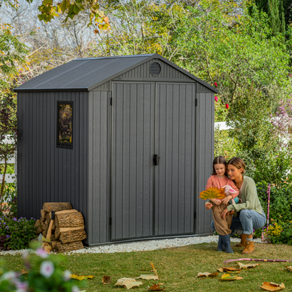 Darwin Square Evotech Composite Garden Shed 1.9m x 1.8m Grey