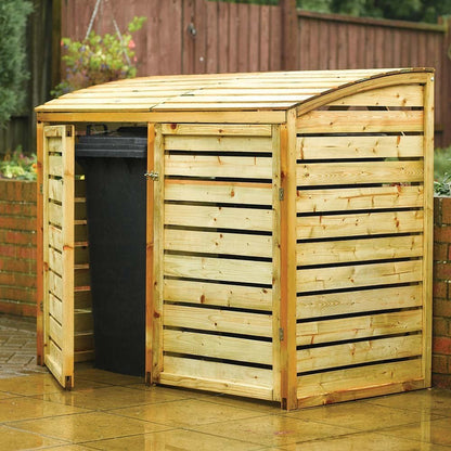 Rowlinson Classic Wooden Double Bin Store 1.6m x 0.8m Natural