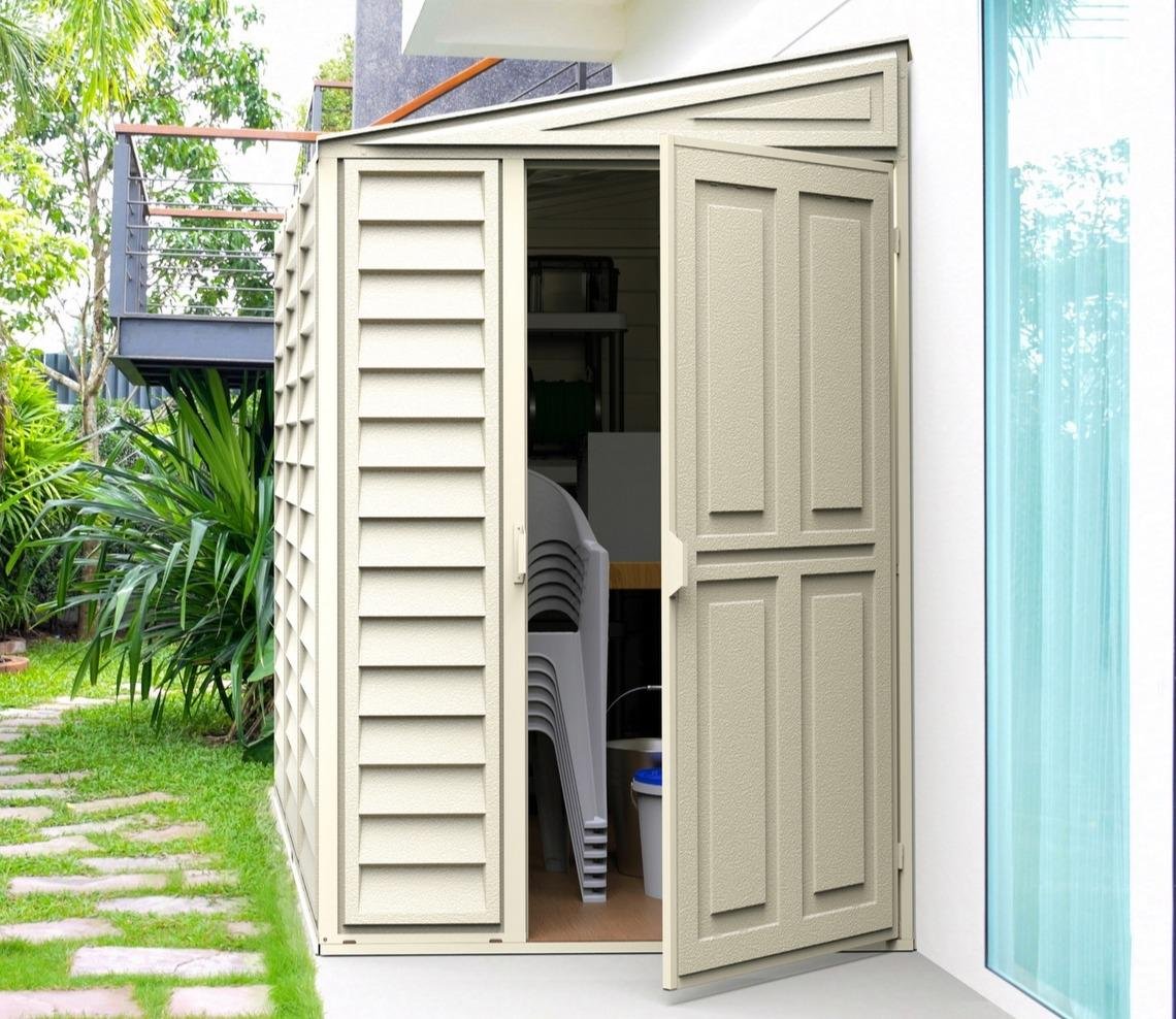 Duramax Sidemate Lean To Plastic Shed 1.2m x 2.4m Ivory