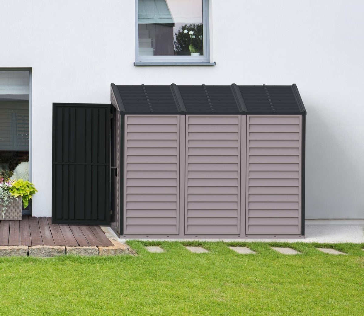 Duramax Sidemate Plus Lean To Plastic Shed 1.2m x 2.4m Adobe
