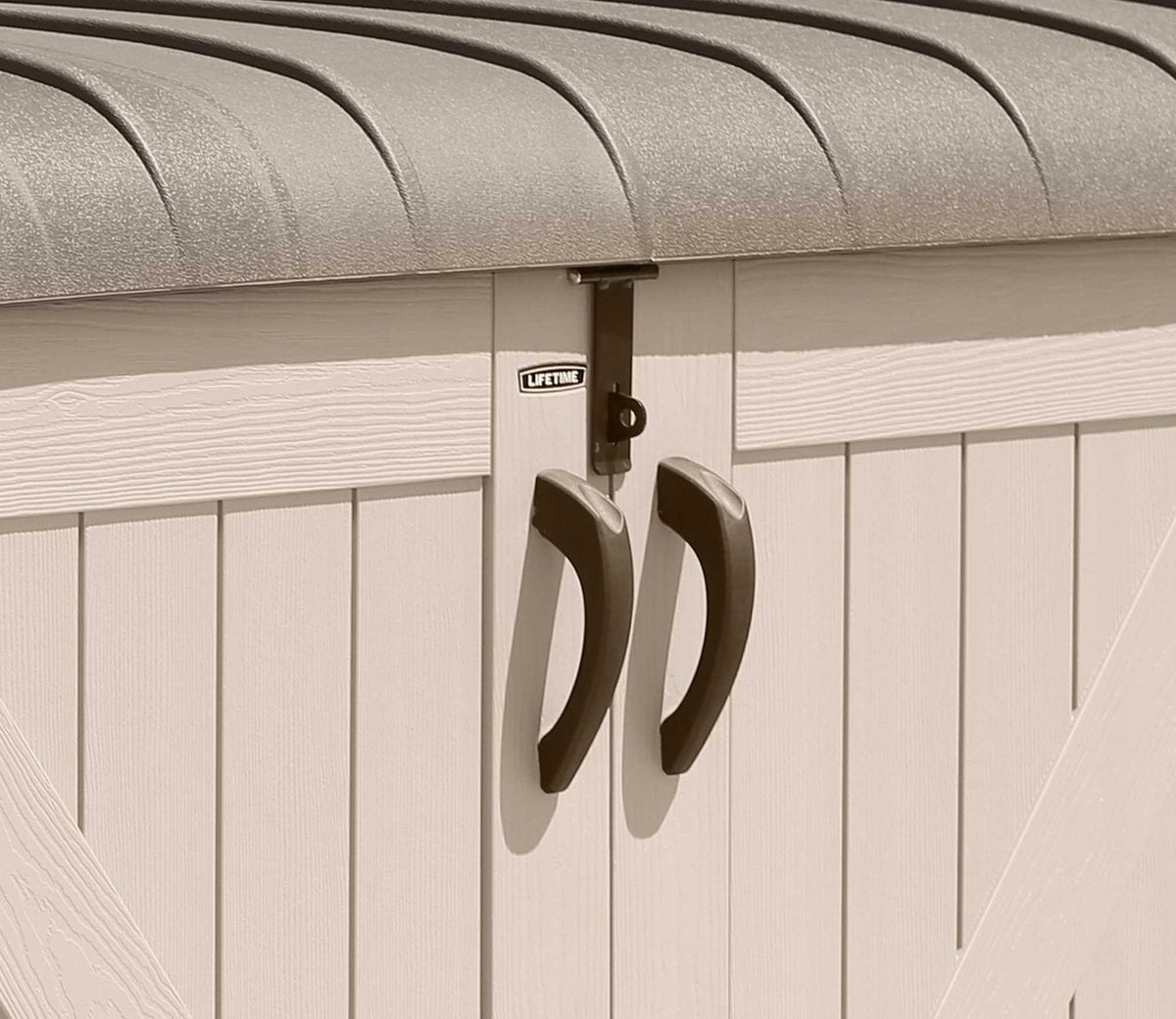Lifetime Low Garden Storage Box 1.9m x 1.1m Desert Sand