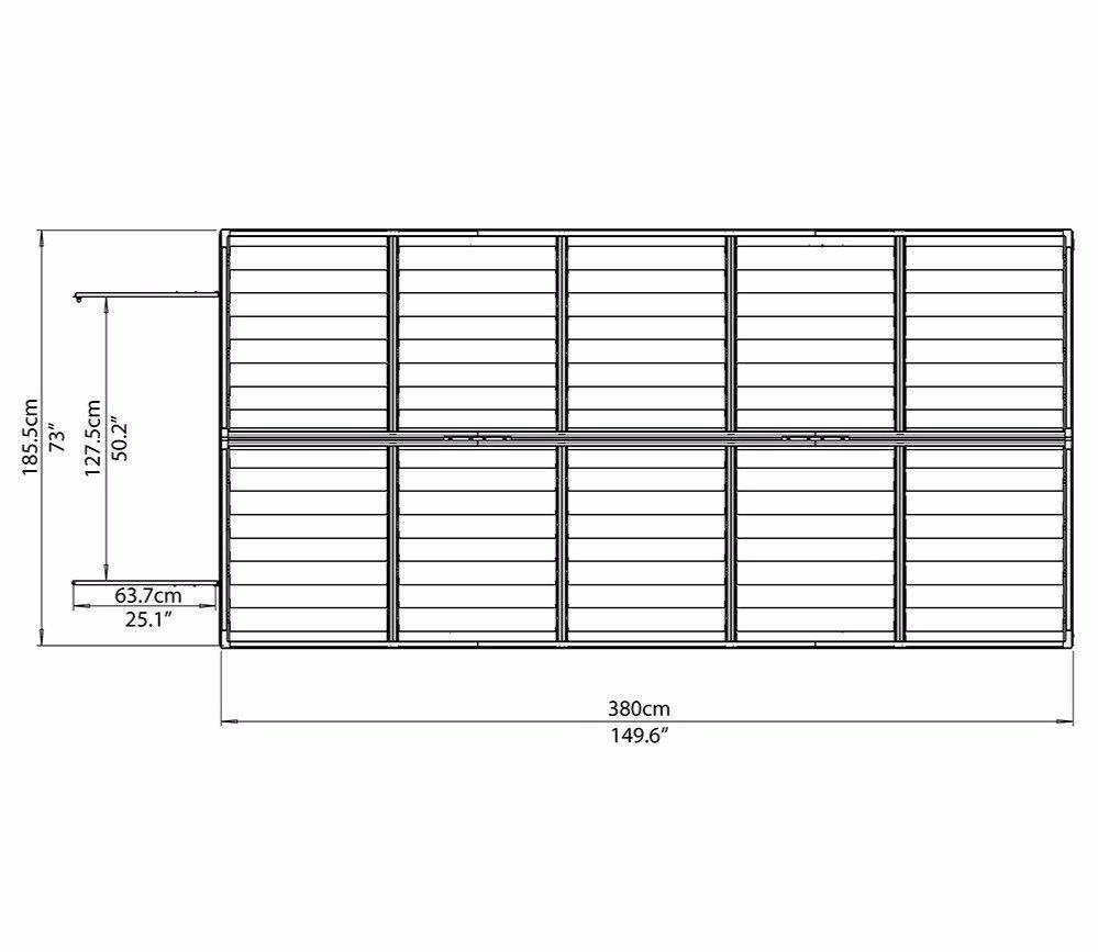 Palram Canopia Skylight Apex Plastic Shed 1.9m x 3.8m Anthracite