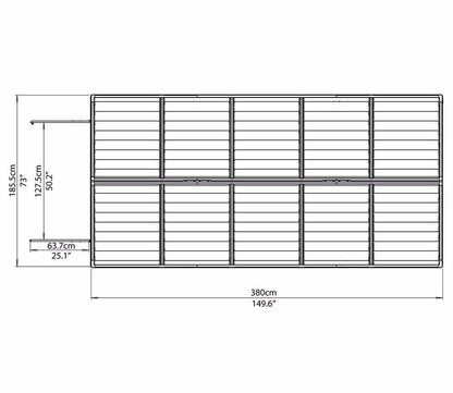 Palram Canopia Skylight Apex Plastic Shed 1.9m x 3.8m Anthracite