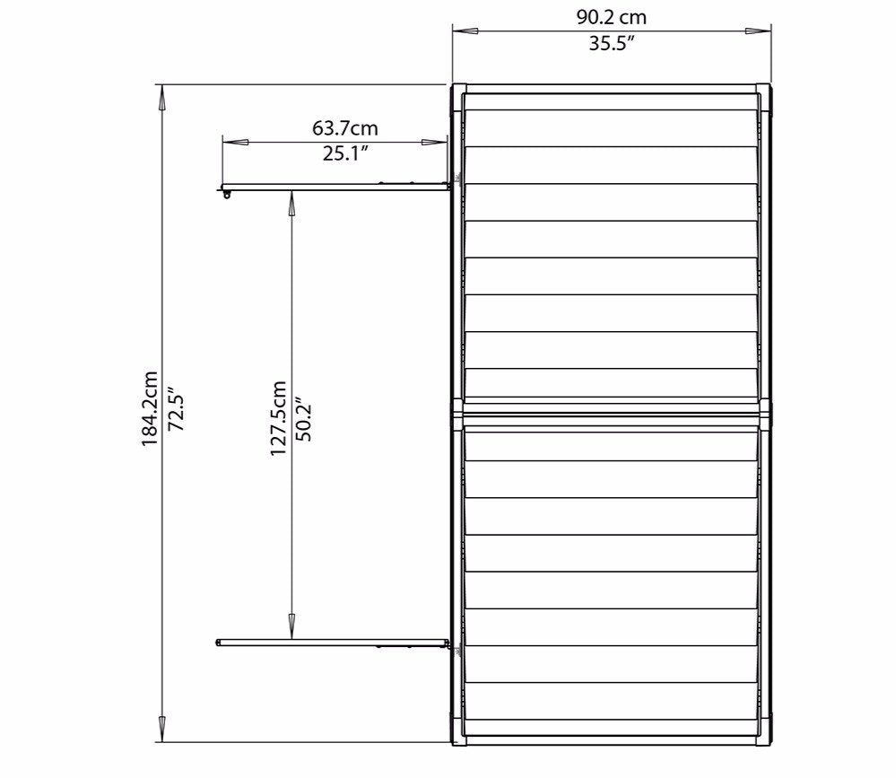 Palram Canopia Skylight Apex Plastic Shed 1.9m x 0.9m Anthracite