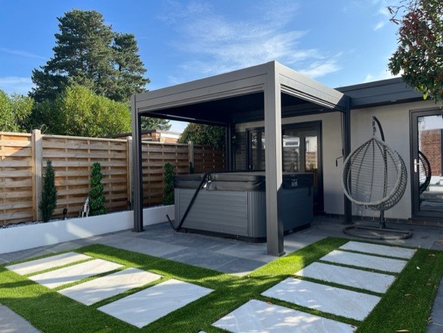 NOVA TITAN Square Aluminium Louvered Pergola 3m x 3m Grey