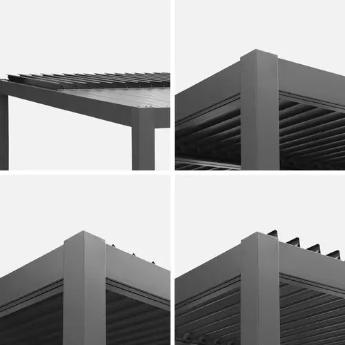 sweeek Palace 3m x 3m Square Aluminium Louvered Pergola Anthracite