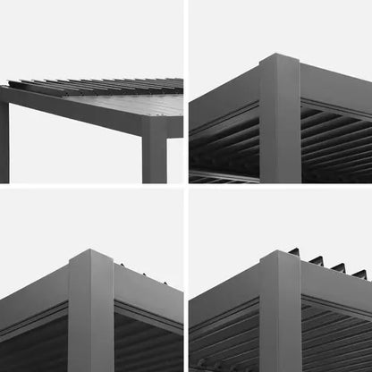 sweeek Palace 3m x 3m Square Aluminium Louvered Pergola Anthracite