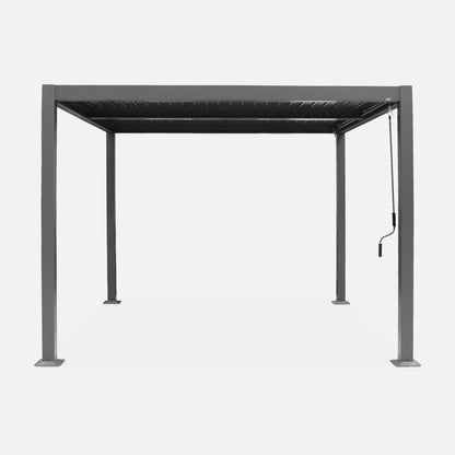 sweeek Palace 3m x 3m Square Aluminium Louvered Pergola Anthracite