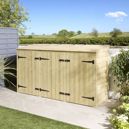 Rowlinson Premier Shiplap Double Bin Store 2.2m x 0.8m Natural