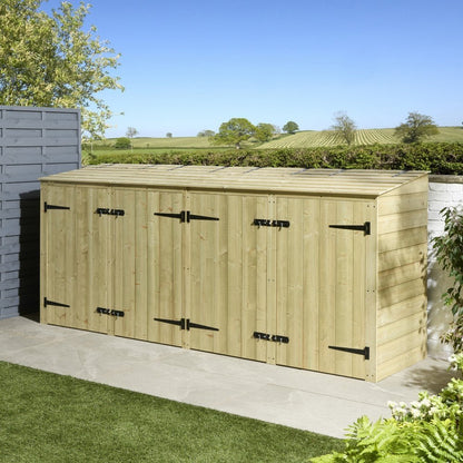 Rowlinson Premier Shiplap Quadruple Bin Store 2.9m x 0.8m Natural