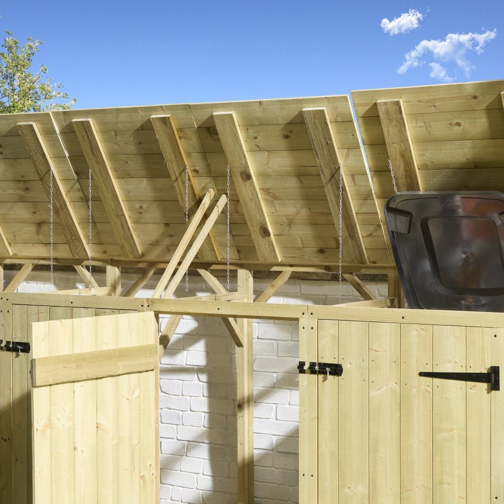 Rowlinson Premier Shiplap Quadruple Bin Store 2.9m x 0.8m Natural