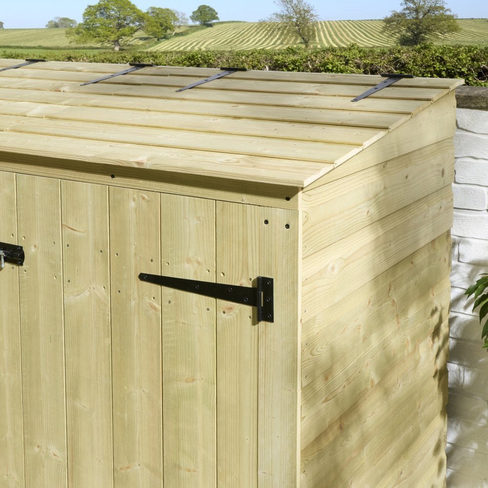 Rowlinson Premier Shiplap Quadruple Bin Store 2.9m x 0.8m Natural