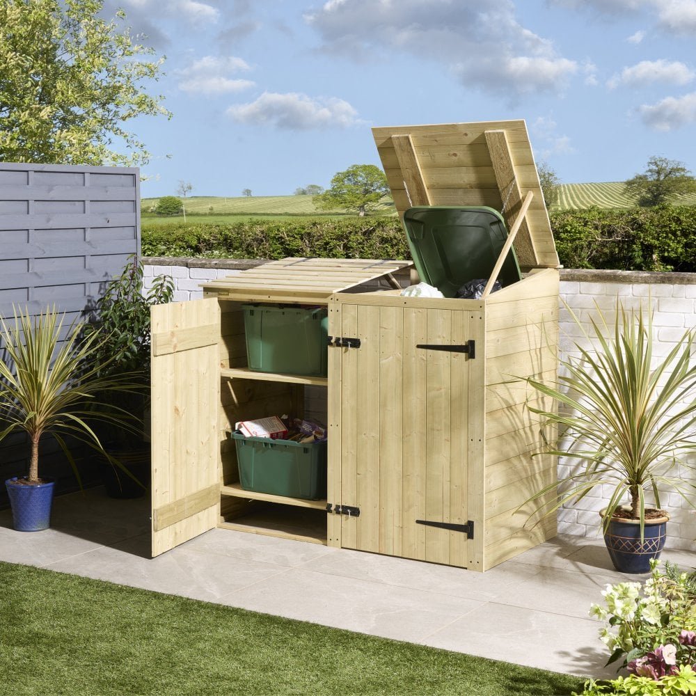 Rowlinson Premier Shiplap Single Bin And Box Store 1.5m x 0.8m Natural