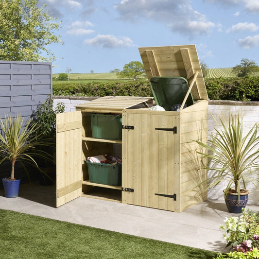 Rowlinson Premier Shiplap Single Bin And Box Store 1.5m x 0.8m Natural