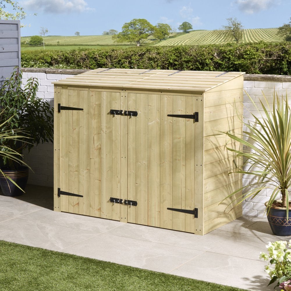 Rowlinson Premier Shiplap Single Bin And Box Store 1.5m x 0.8m Natural