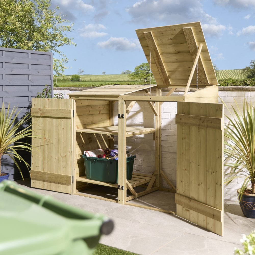 Rowlinson Premier Shiplap Single Bin And Box Store 1.5m x 0.8m Natural