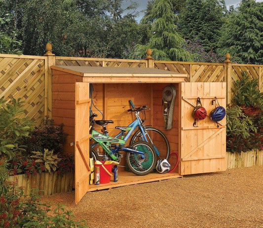 Rowlinson Wallstore Wooden Garden Shed 1.8m x 0.8m Honey Brown