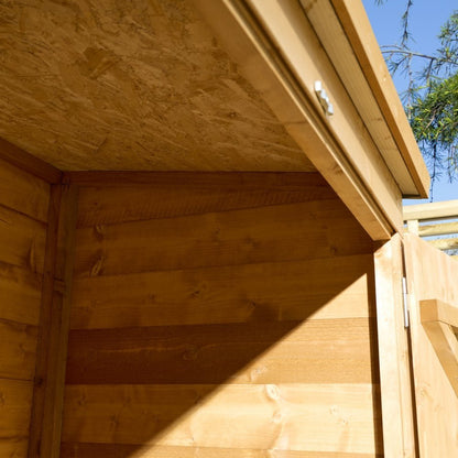 Rowlinson Premier Shiplap Wooden Mower Store 1.4m x 0.8m Honey Brown