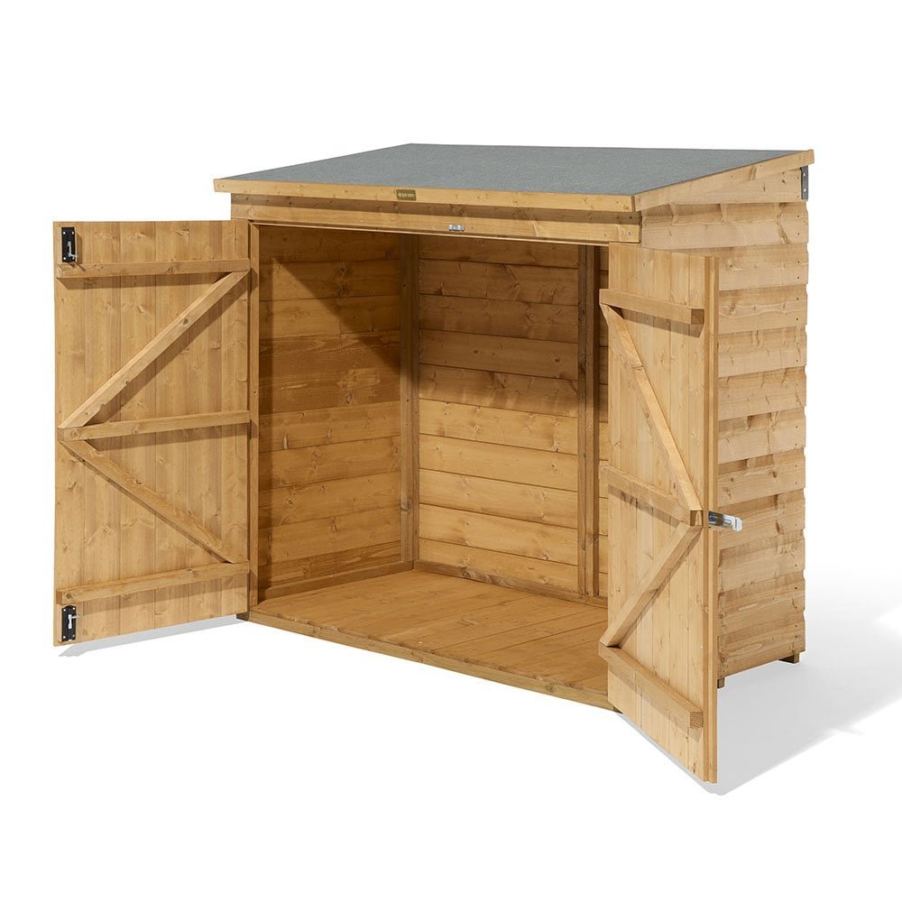 Rowlinson Premier Shiplap Wooden Mower Store 1.4m x 0.8m Honey Brown