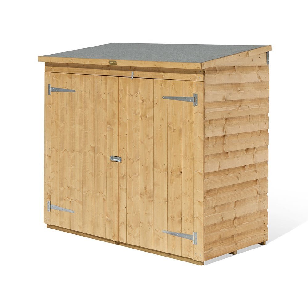 Rowlinson Premier Shiplap Wooden Mower Store 1.4m x 0.8m Honey Brown