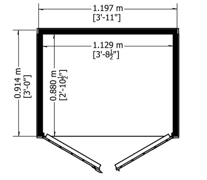 Shire Overlap Wooden Shed 1.2m x 0.9m