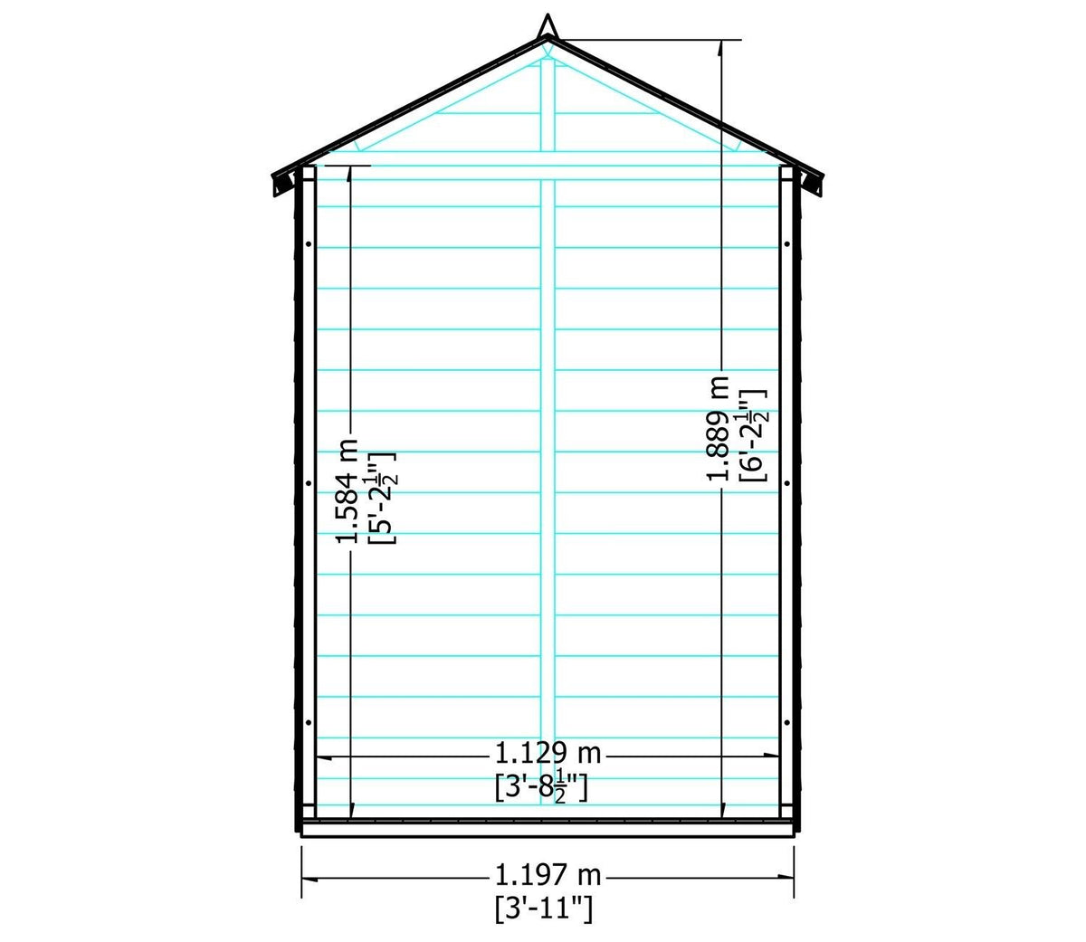 Shire Overlap Wooden Shed 1.2m x 0.9m
