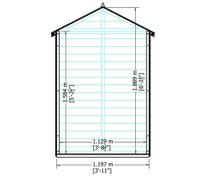 Shire Overlap Wooden Shed 1.2m x 0.9m