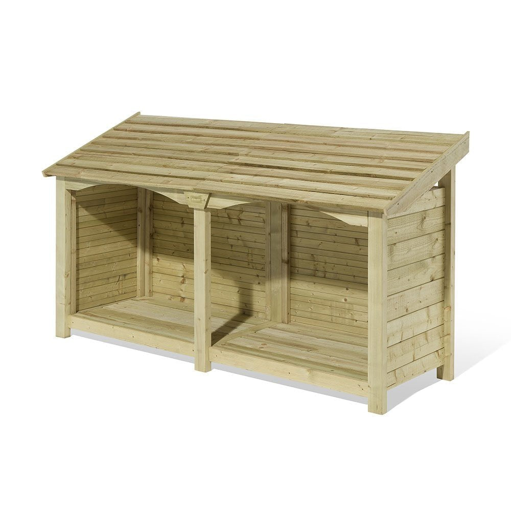 Rowlinson Signature Heritage Wooden Double Log Store 2.1m x 0.7m Natural