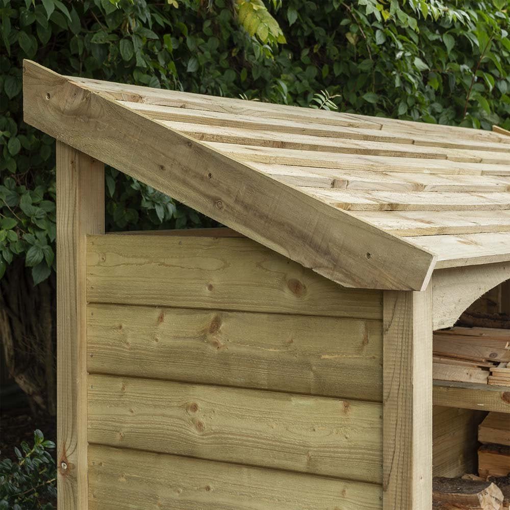 Rowlinson Signature Heritage Wooden Double Log Store 2.1m x 0.7m Natural