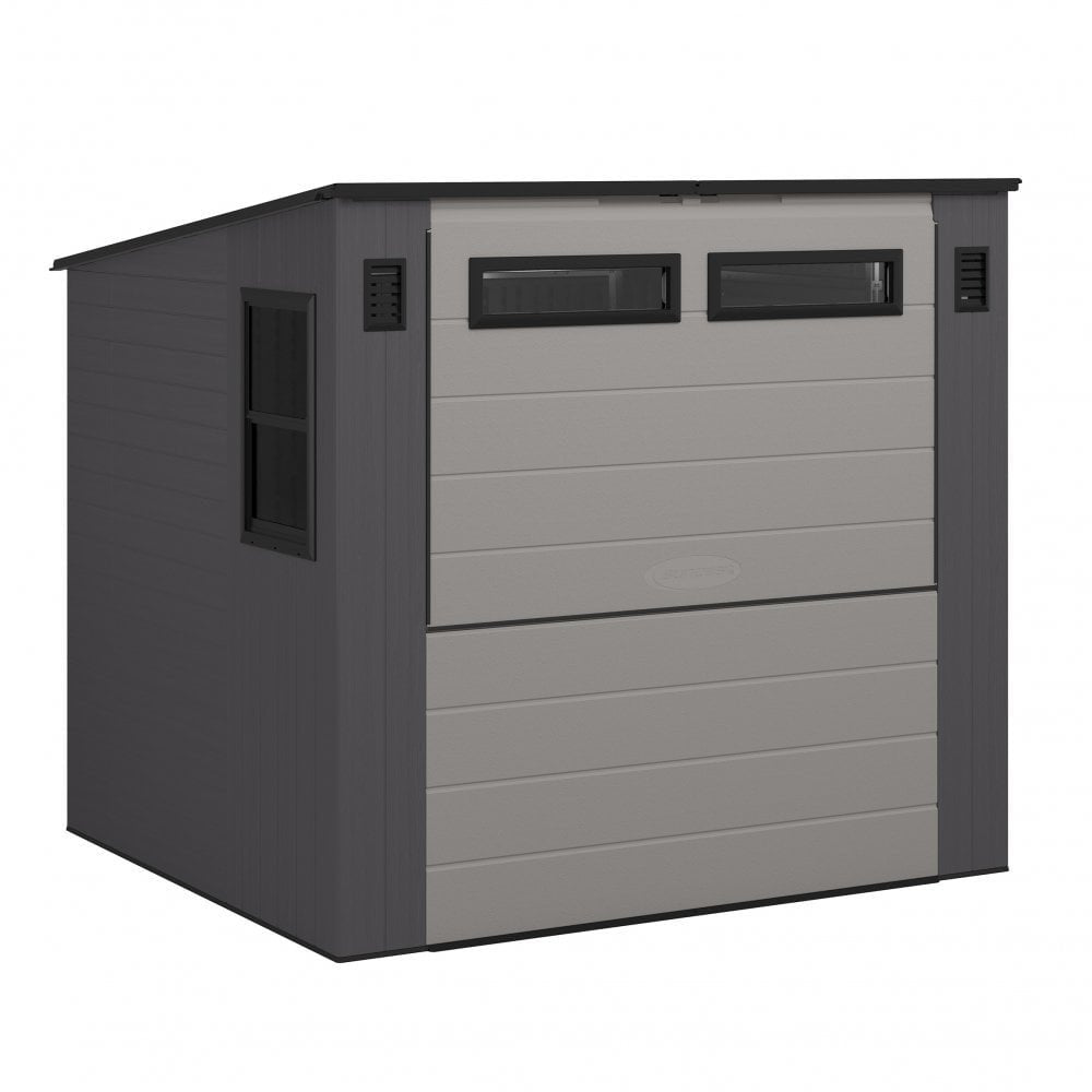 Suncast Cabana Entertainment Plastic Shed 2.4m x 2.1m Cool Grey