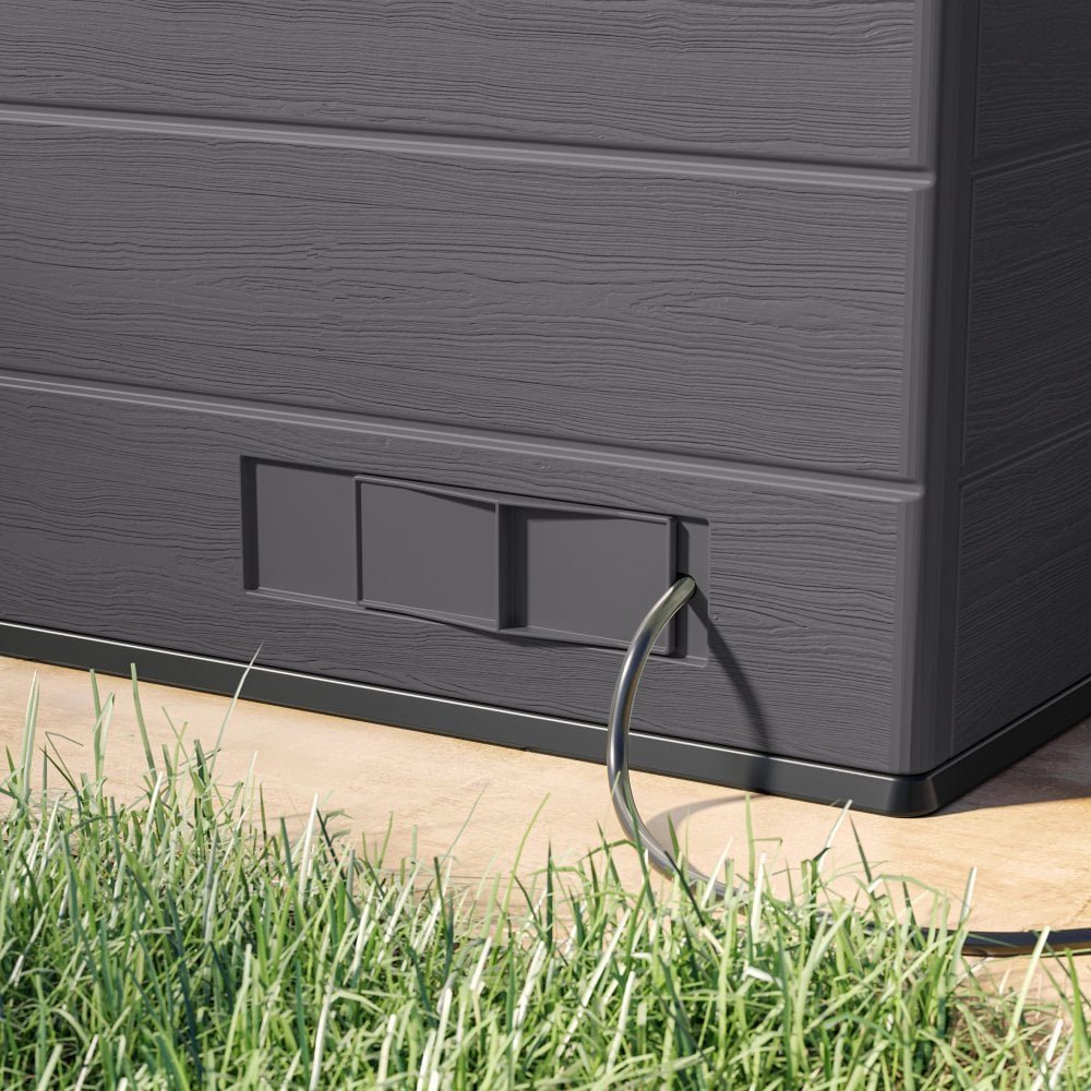 Suncast Cabana Entertainment Plastic Shed 2.4m x 2.1m Cool Grey