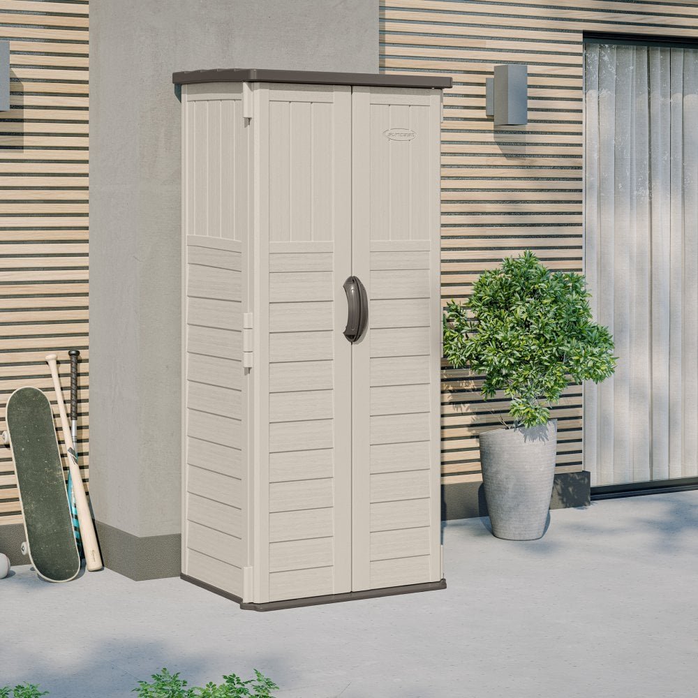 Suncast Mannington Resin Storage Cabinet 0.8m x 0.7m Vanilla