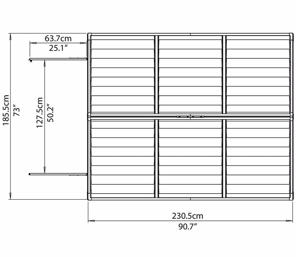 Palram Canopia Skylight Apex Plastic Shed 1.9m x 2.3m Anthracite